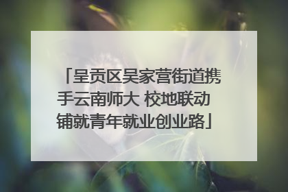 呈贡区吴家营街道携手云南师大 校地联动铺就青年就业创业路