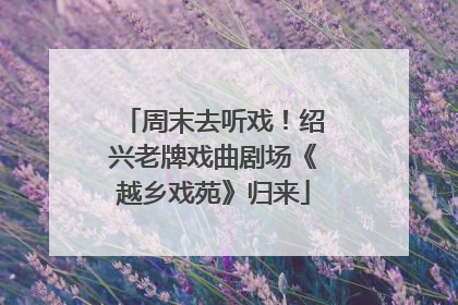 周末去听戏！绍兴老牌戏曲剧场《越乡戏苑》归来