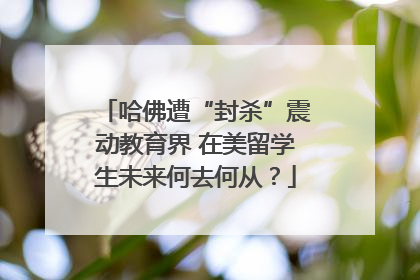 哈佛遭“封杀”震动教育界 在美留学生未来何去何从？