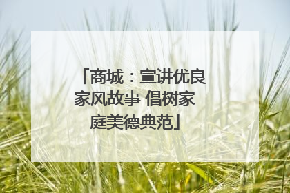 商城：宣讲优良家风故事 倡树家庭美德典范