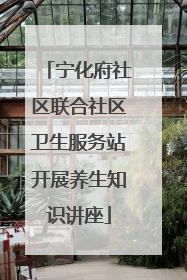 宁化府社区联合社区卫生服务站开展养生知识讲座