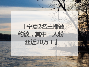 宁夏2名主播被约谈，其中一人粉丝近20万！