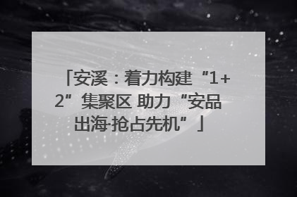 安溪：着力构建“1+2”集聚区 助力“安品出海·抢占先机”