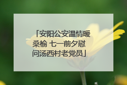 安阳公安温情暖桑榆 七一前夕慰问汤西村老党员