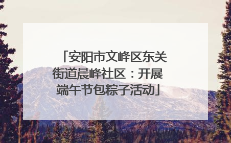 安阳市文峰区东关街道晨峰社区：开展端午节包粽子活动