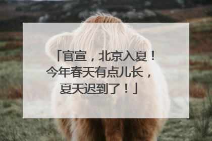 官宣，北京入夏！今年春天有点儿长，夏天迟到了！