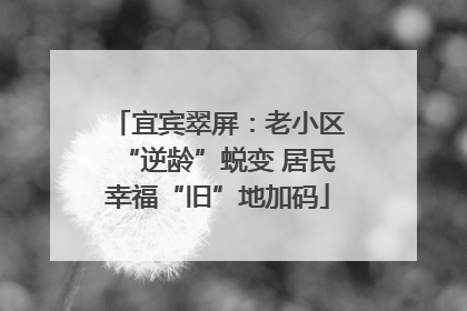 宜宾翠屏：老小区“逆龄”蜕变 居民幸福“旧”地加码