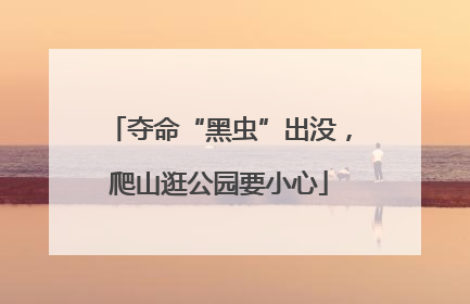 夺命“黑虫”出没，爬山逛公园要小心
