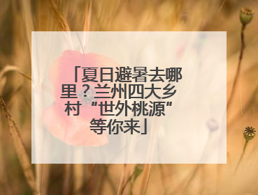 夏日避暑去哪里？兰州四大乡村“世外桃源”等你来