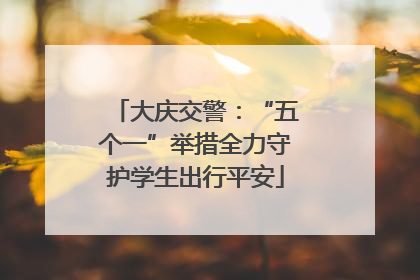 大庆交警：“五个一”举措全力守护学生出行平安