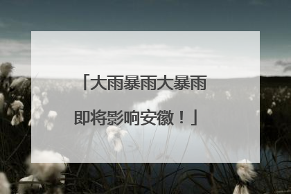 大雨暴雨大暴雨即将影响安徽！