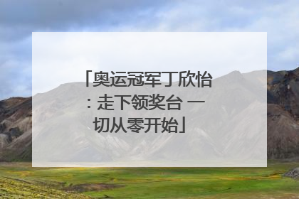 奥运冠军丁欣怡：走下领奖台 一切从零开始