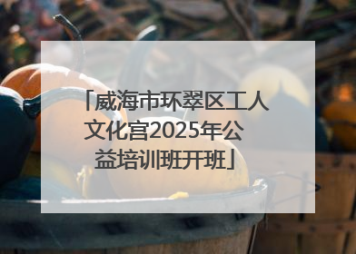 威海市环翠区工人文化宫2025年公益培训班开班