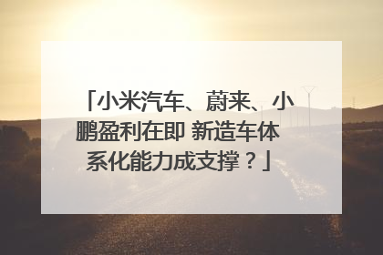 小米汽车、蔚来、小鹏盈利在即 新造车体系化能力成支撑？