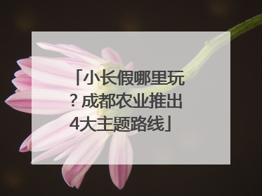 小长假哪里玩？成都农业推出4大主题路线