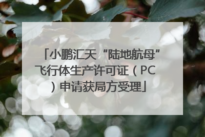 小鹏汇天“陆地航母”飞行体生产许可证（PC）申请获局方受理