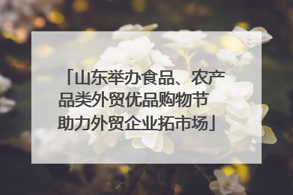 山东举办食品、农产品类外贸优品购物节 助力外贸企业拓市场