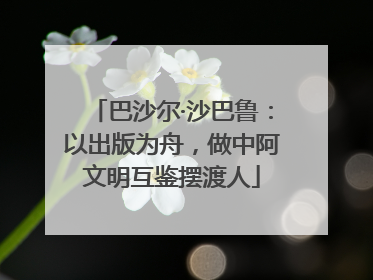 巴沙尔·沙巴鲁：以出版为舟，做中阿文明互鉴摆渡人