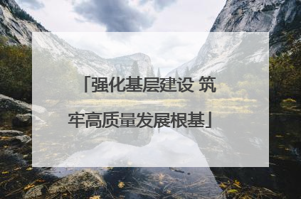 强化基层建设 筑牢高质量发展根基