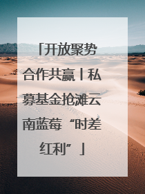 开放聚势 合作共赢丨私募基金抢滩云南蓝莓“时差红利”