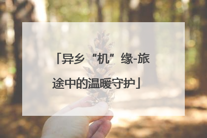 异乡“机”缘-旅途中的温暖守护