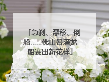 急刹、漂移、倒船……佛山叠滘龙船赛出新花样