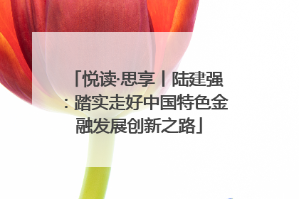 悦读·思享丨陆建强：踏实走好中国特色金融发展创新之路