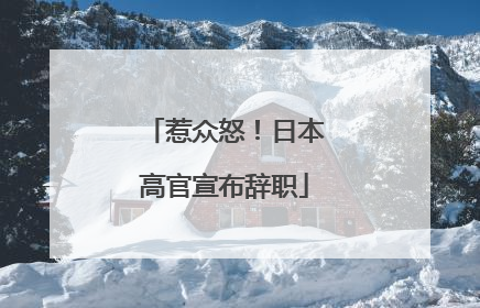 惹众怒！日本高官宣布辞职
