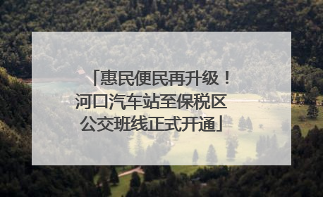 惠民便民再升级！河口汽车站至保税区公交班线正式开通