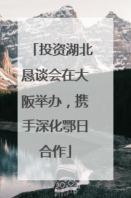 投资湖北恳谈会在大阪举办，携手深化鄂日合作