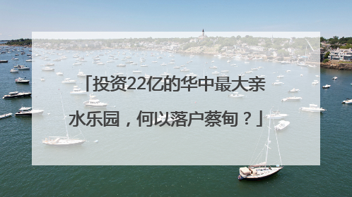 投资22亿的华中最大亲水乐园，何以落户蔡甸？