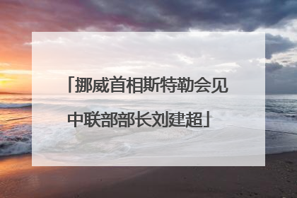 挪威首相斯特勒会见中联部部长刘建超