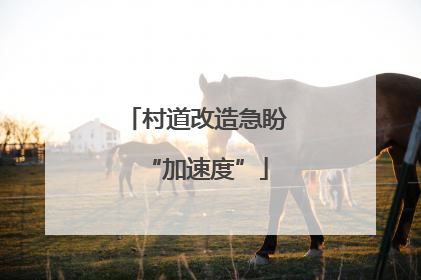 村道改造急盼“加速度”