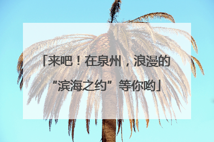 来吧！在泉州，浪漫的“滨海之约”等你哟