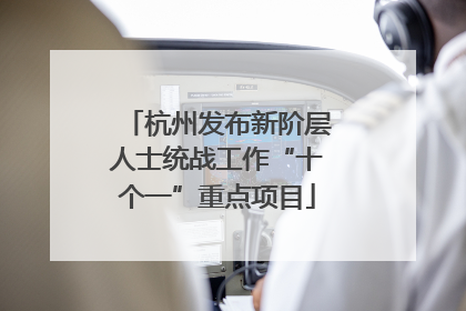 杭州发布新阶层人士统战工作“十个一”重点项目