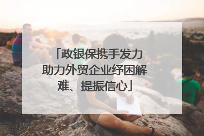 政银保携手发力 助力外贸企业纾困解难、提振信心