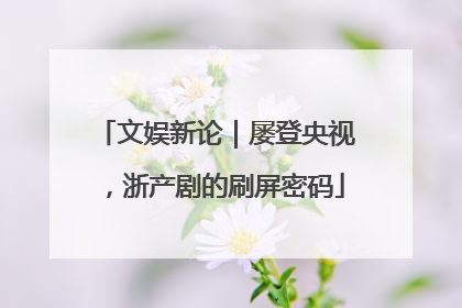 文娱新论｜屡登央视，浙产剧的刷屏密码