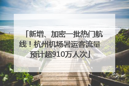 新增、加密一批热门航线！杭州机场暑运客流量预计超910万人次