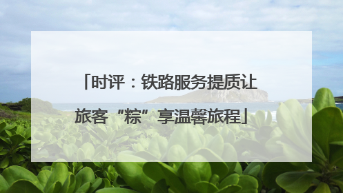 时评：铁路服务提质让旅客“粽”享温馨旅程