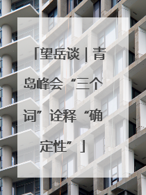 望岳谈｜青岛峰会“三个词”诠释“确定性”