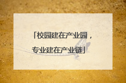 校园建在产业园，专业建在产业链