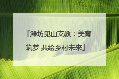 潍坊见山支教：美育筑梦 共绘乡村未来