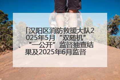 汉阳区消防救援大队2025年5月“双随机”、“一公开”监督抽查结果及2025年6月监督抽查任务公示