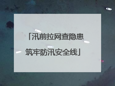 汛前拉网查隐患 筑牢防汛安全线