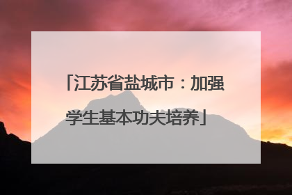 江苏省盐城市：加强学生基本功夫培养