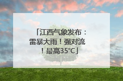 江西气象发布：雷暴大雨！强对流！最高35℃