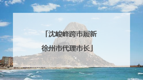 沈峻峰跨市履新徐州市代理市长