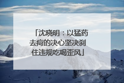 沈晓明：以猛药去疴的决心坚决刹住违规吃喝歪风
