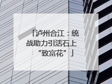 泸州合江：统战助力引活石上“致富花”