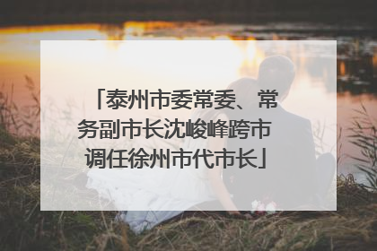 泰州市委常委、常务副市长沈峻峰跨市调任徐州市代市长